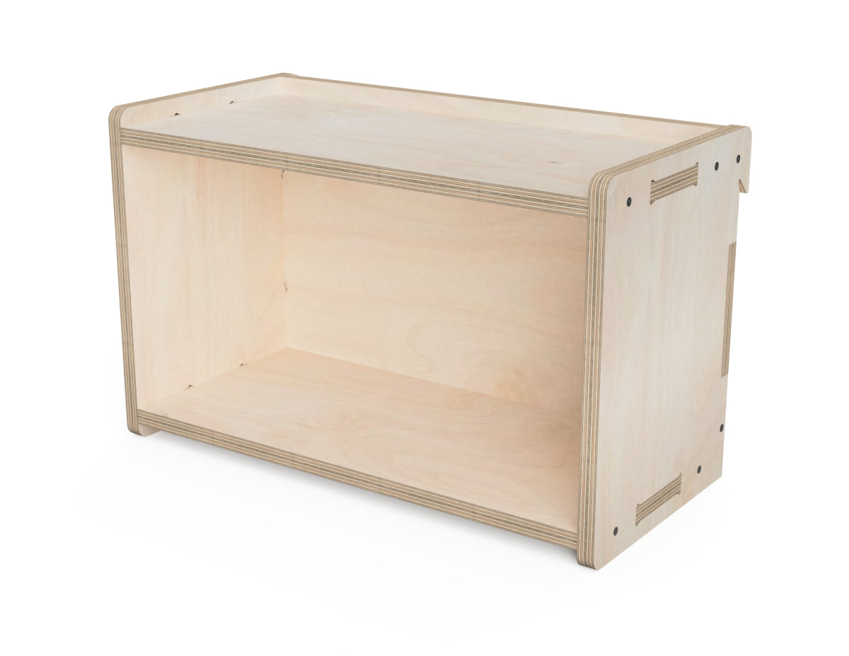 Single Cube Shelf - French Cleat Attachment - CNC-ready design showing joints and assembly features