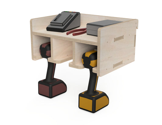 Single Shelf Drill Stands - French Cleat Attachment - CNC DXF file design overview