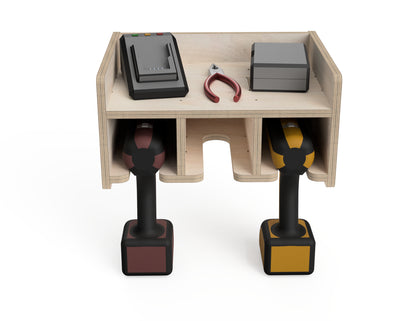 Single Shelf Drill Stands - French Cleat Attachment - CNC-ready design showing joints and assembly features