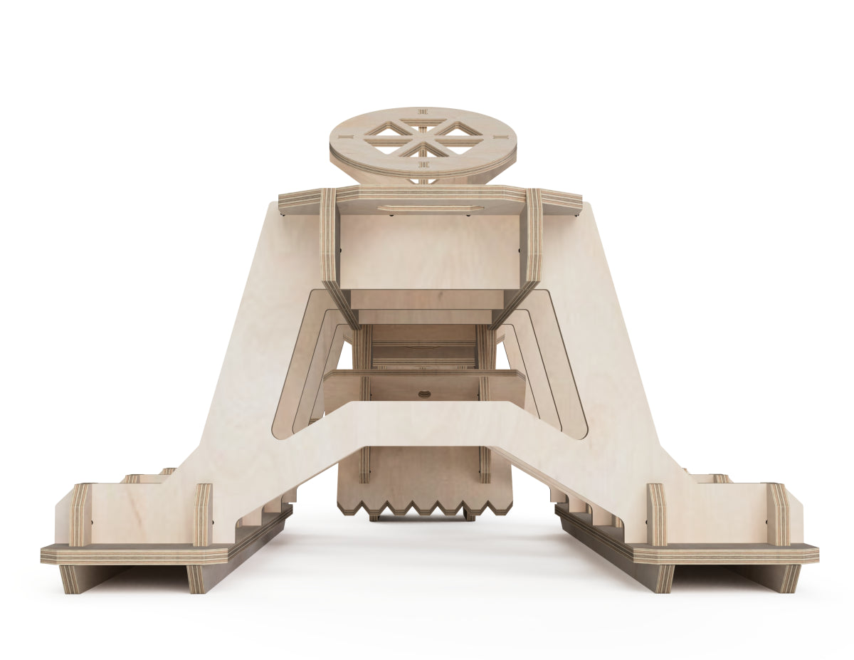 Rendered view of sled dxf file layout from DXF file