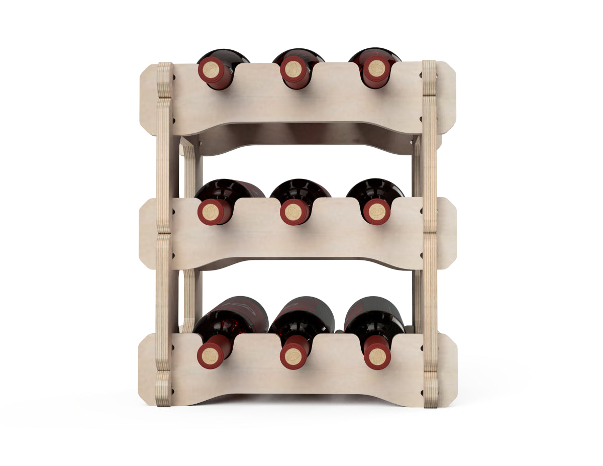 Stackable Wine Rack DXF file DXF file rendered from angled view for CNC cutting