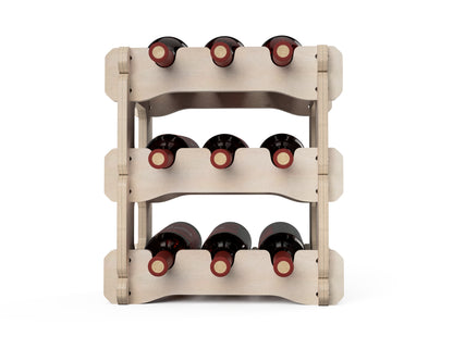 Stackable Wine Rack DXF file DXF file rendered from angled view for CNC cutting