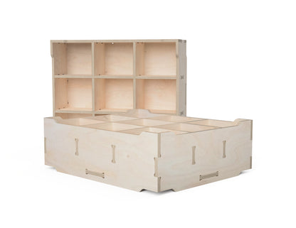 Sortable Storage Box Free DXF file CNC-ready design showing joints and assembly features