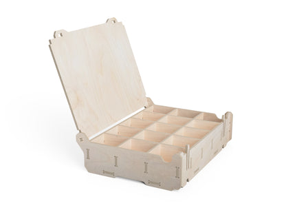 Sortable Storage Box DXF file DXF file rendered from angled view for CNC cutting