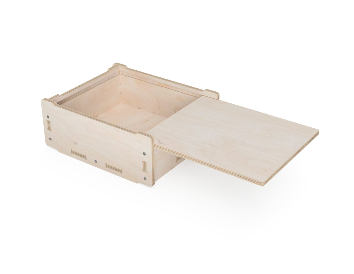 Plywood storage box with removable lid