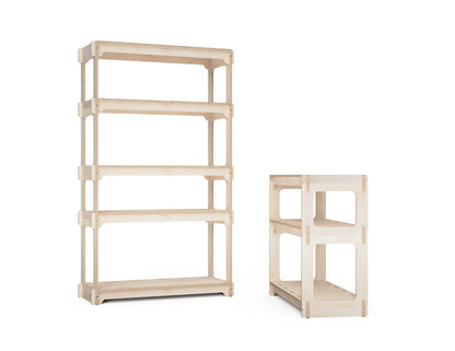 Stackable Storage Shelf DXF file rendered from angled view for CNC cutting