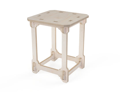 Stool DXF file CNC-ready design showing joints and assembly features