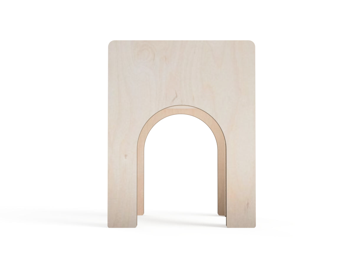 Plywood stool with concealed storage under the seat