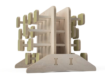 TableTop Pin Art Wall Free DXF file rendered from angled view for CNC cutting