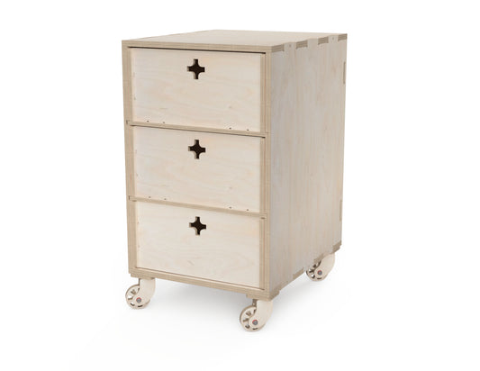 Three Drawer Cabinet For Workshop CNC DXF file design overview
