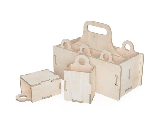 Tool Carrier with small boxes DXF file CNC DXF file design overview
