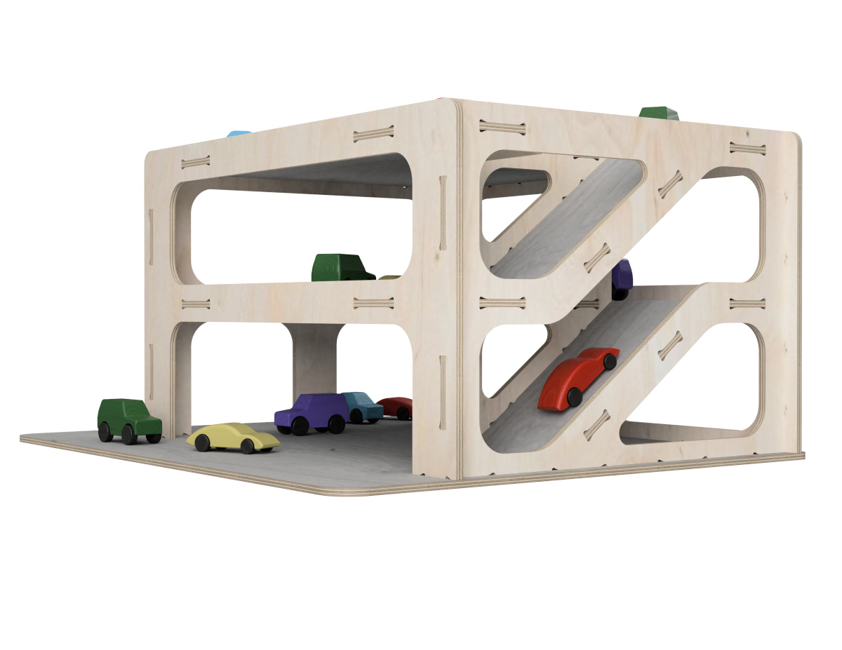 Toy Car Garage CNC-ready design showing joints and assembly features