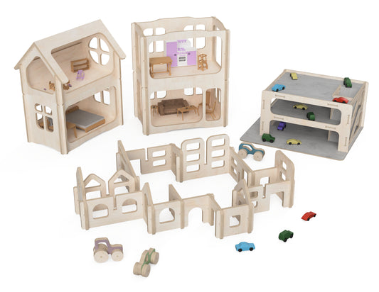 Toy Collection - DXF File Bundle DXF file rendered from angled view for CNC cutting