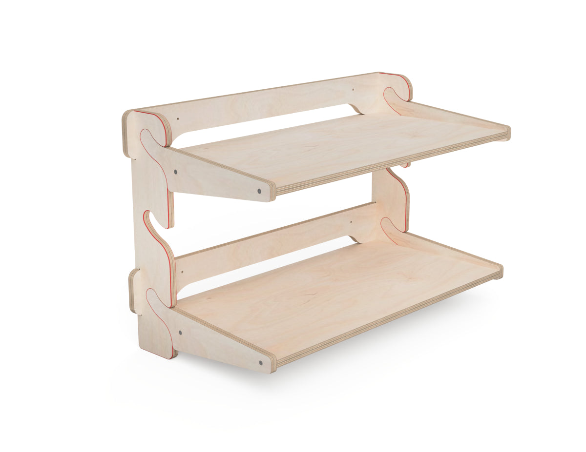 Plywood workshop storage shelf with adjustable shelves