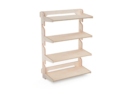 Assembled plywood shelf with exposed joinery