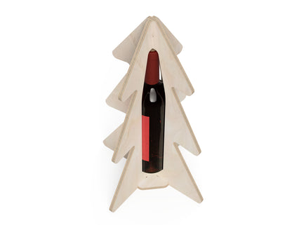 Rendered view of wine bottle holder - christmas tree layout from Free DXF file