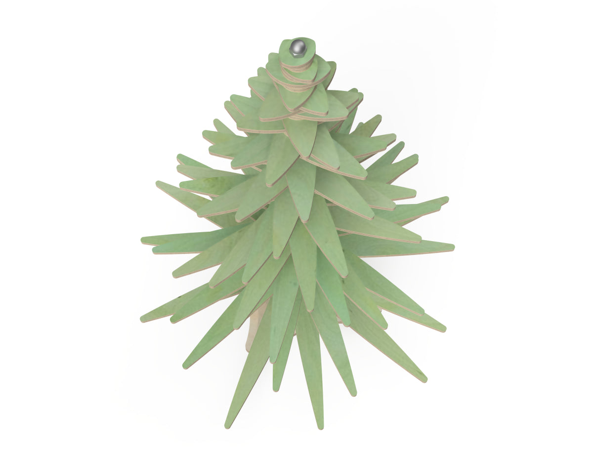 Detailed DXF drawing of wooden christmas tree for CNC router