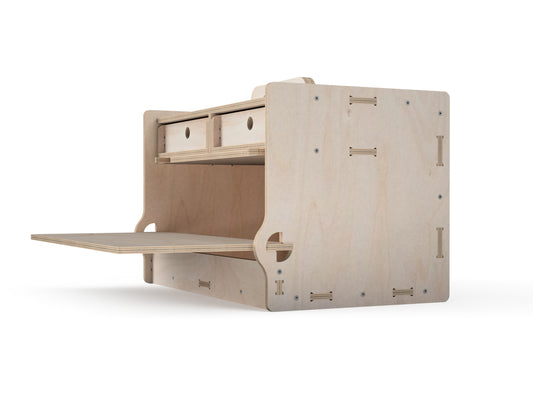 Toolbox DXF Files preview – open door showing horizontal work surface