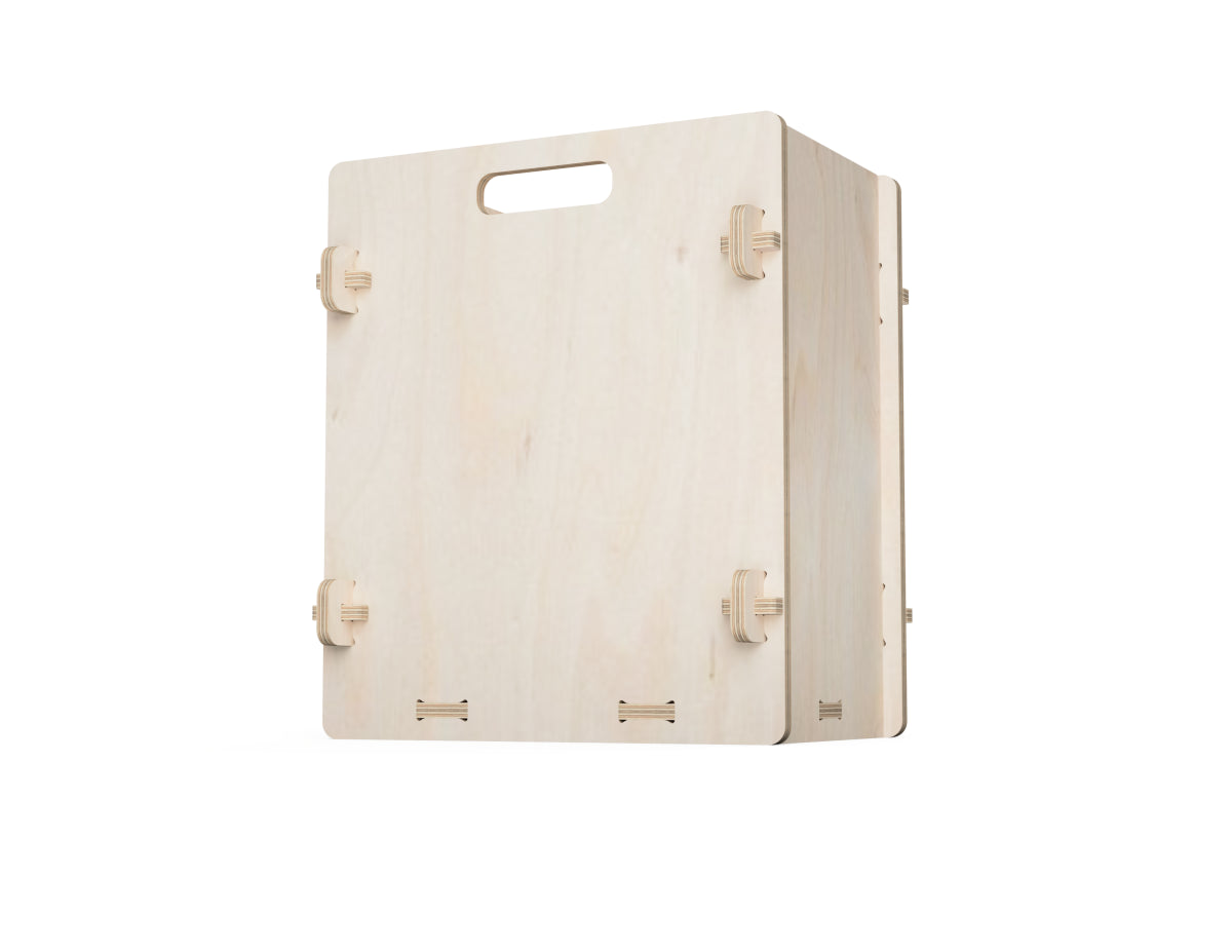 Simple woodworking project – CNC plywood trash bin with wedge joint assembly