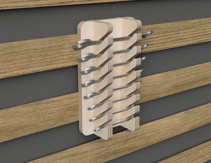 Wrench Holder - French Cleat Attachment - DXF file rendered from angled view for CNC cutting