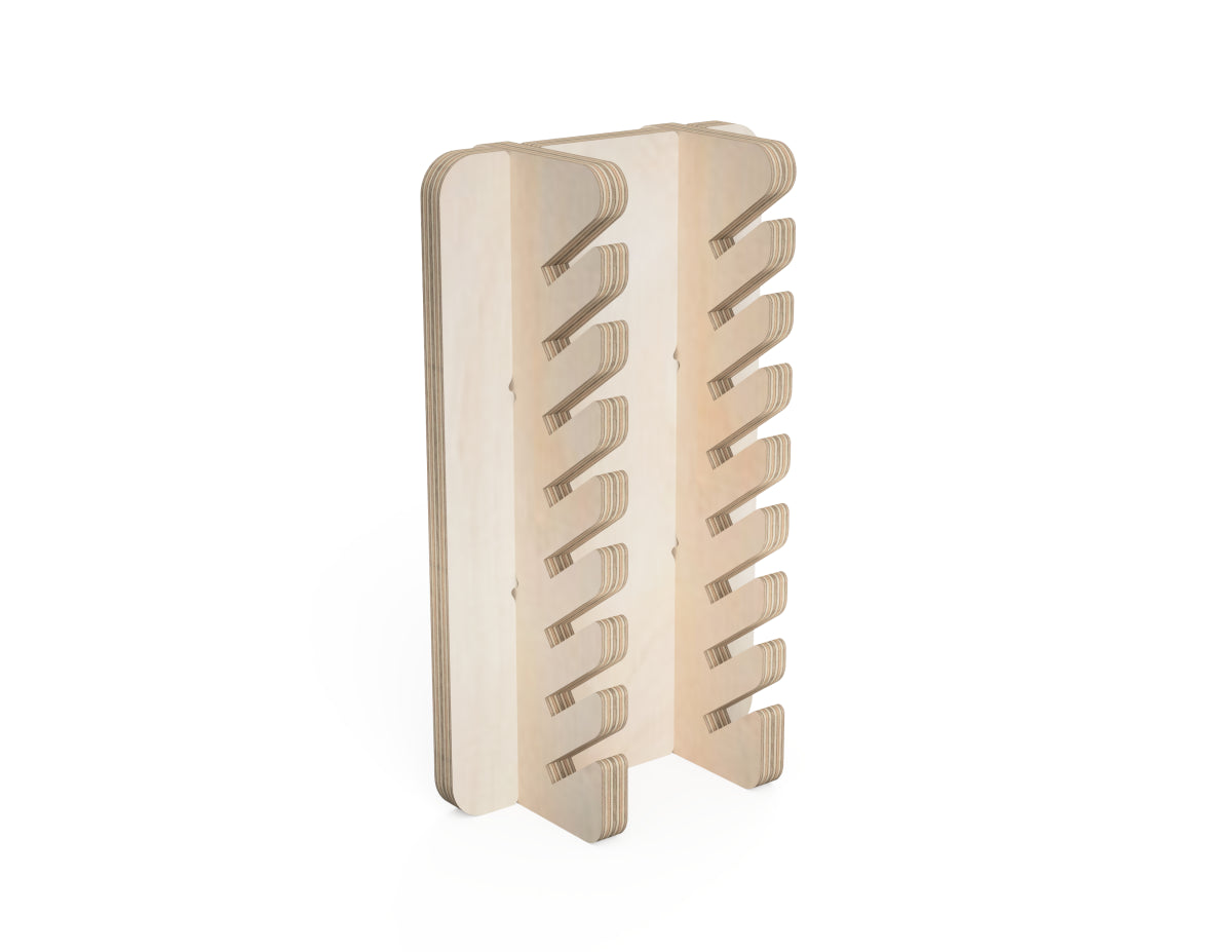 Rendered view of wrench holder - french cleat attachment - layout from DXF file
