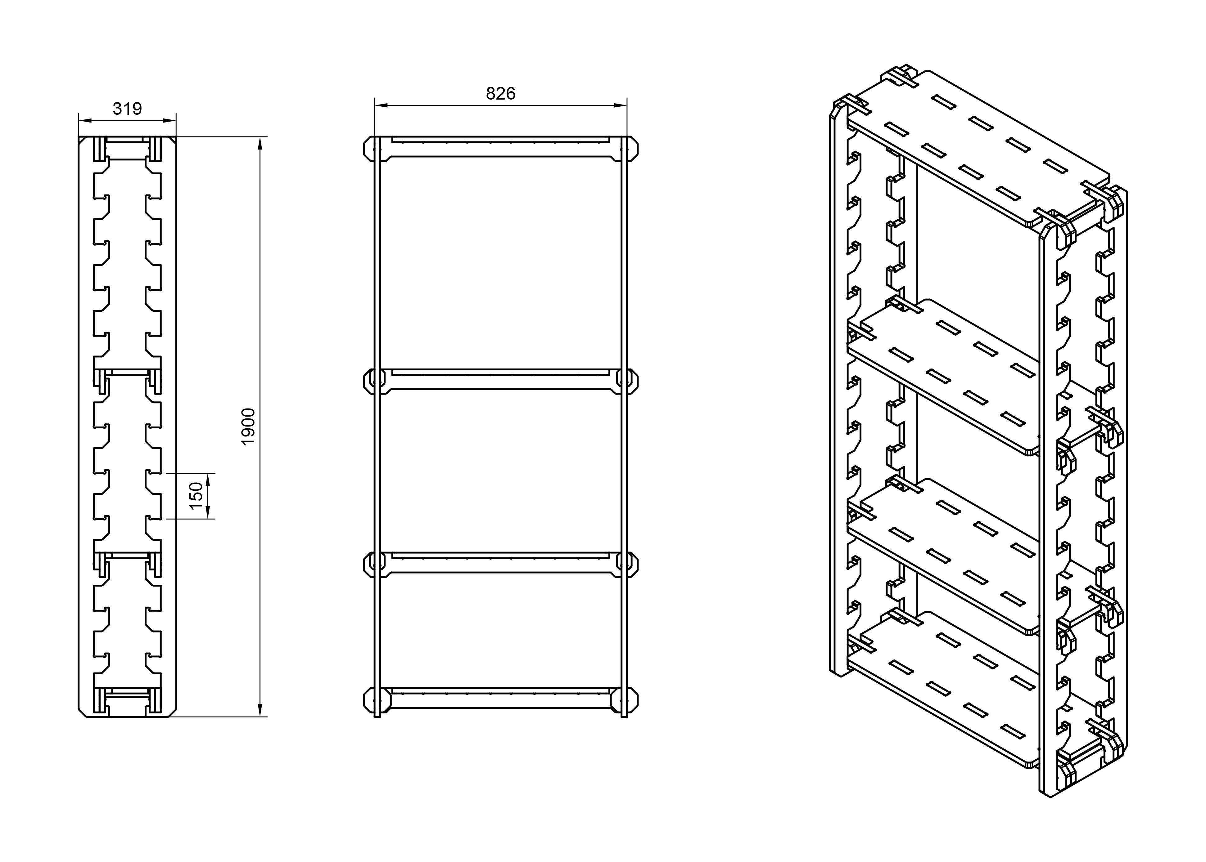 Shelf Rack Dxf Storage Shelf DXF file – Aribabox