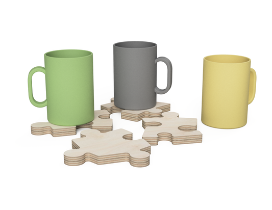 Puzzle cup coaster DXF file